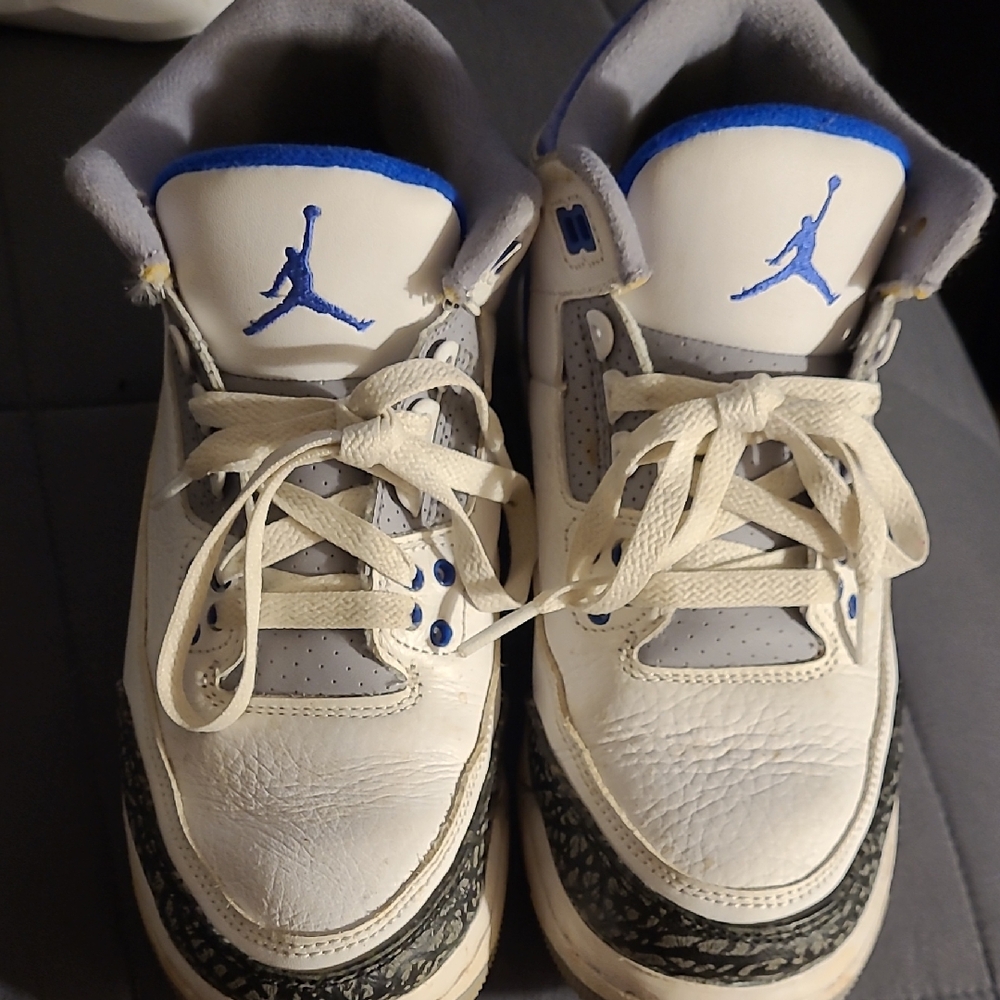 Jordan Kids White and Blue Sneakers